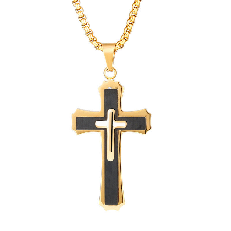 Wholesale Cross Stainless Steel Pendant Men's Necklace