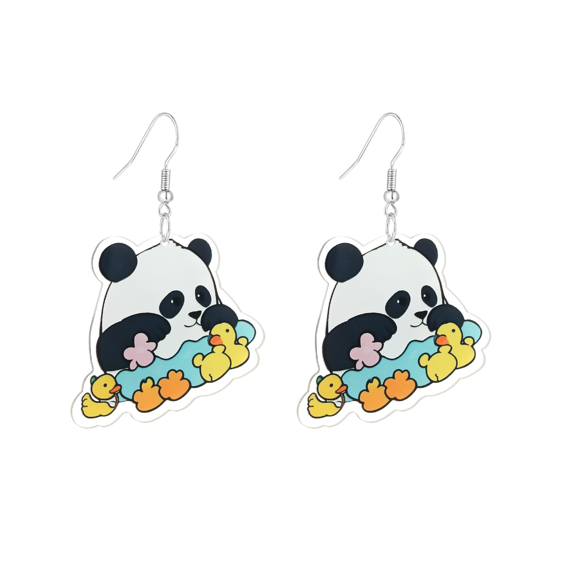 Wholesale light luxury summer black and white red panda acrylic  earrings