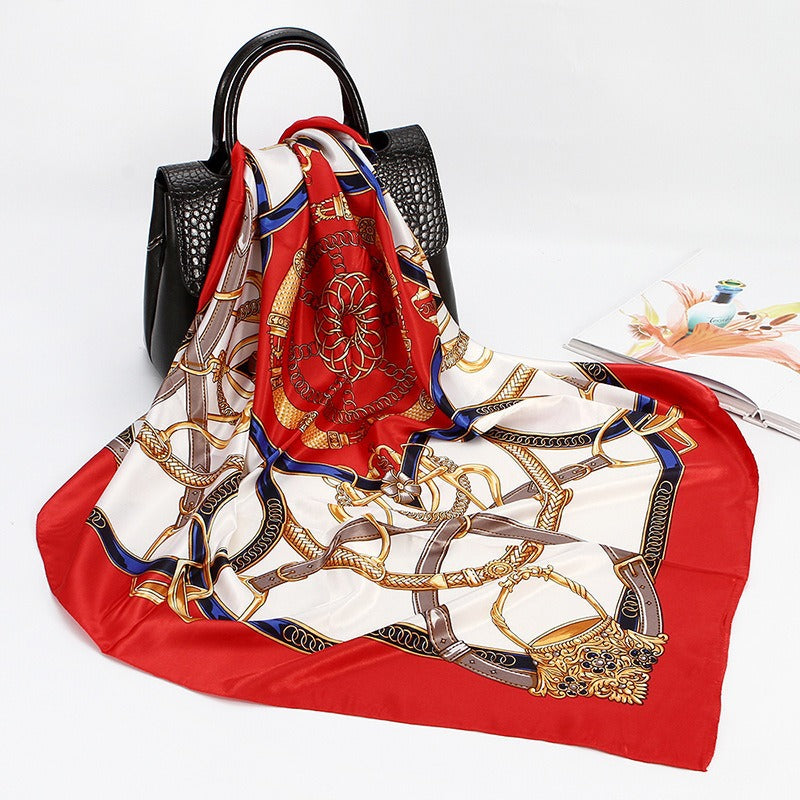 Wholesale 90cm Printed  Silk Women' s Large Square Scarf