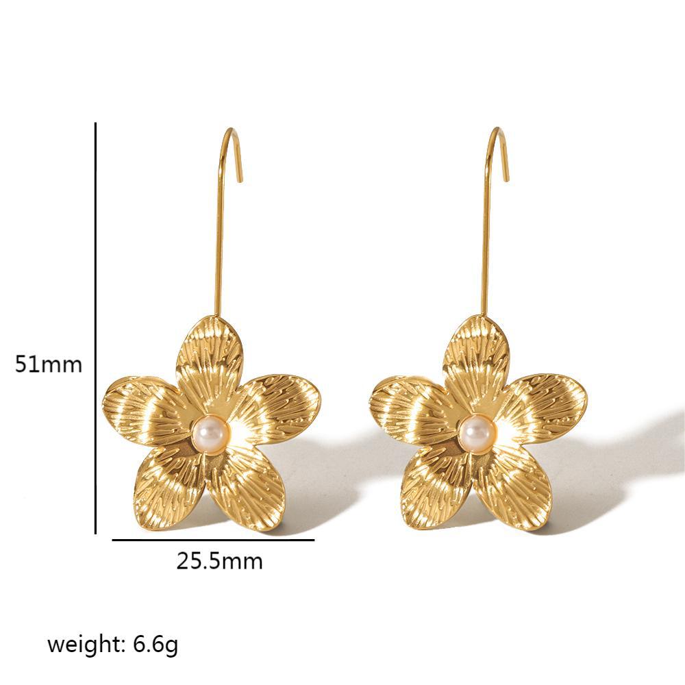 Wholesale Exaggerated Butterfly Sunflower Earrings 18K Gold Stainless Steel Earrings Statemente Earrings ACC-ES-LiQuan002