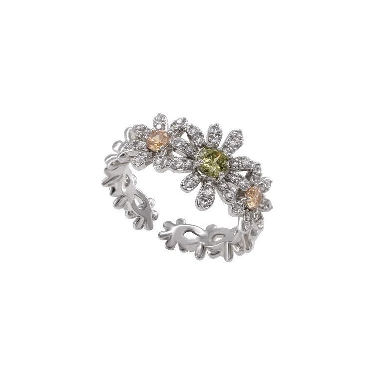 Wholesale Chic Flower Ring Copper Electroplated Everyday Jewelry Accessory for Women