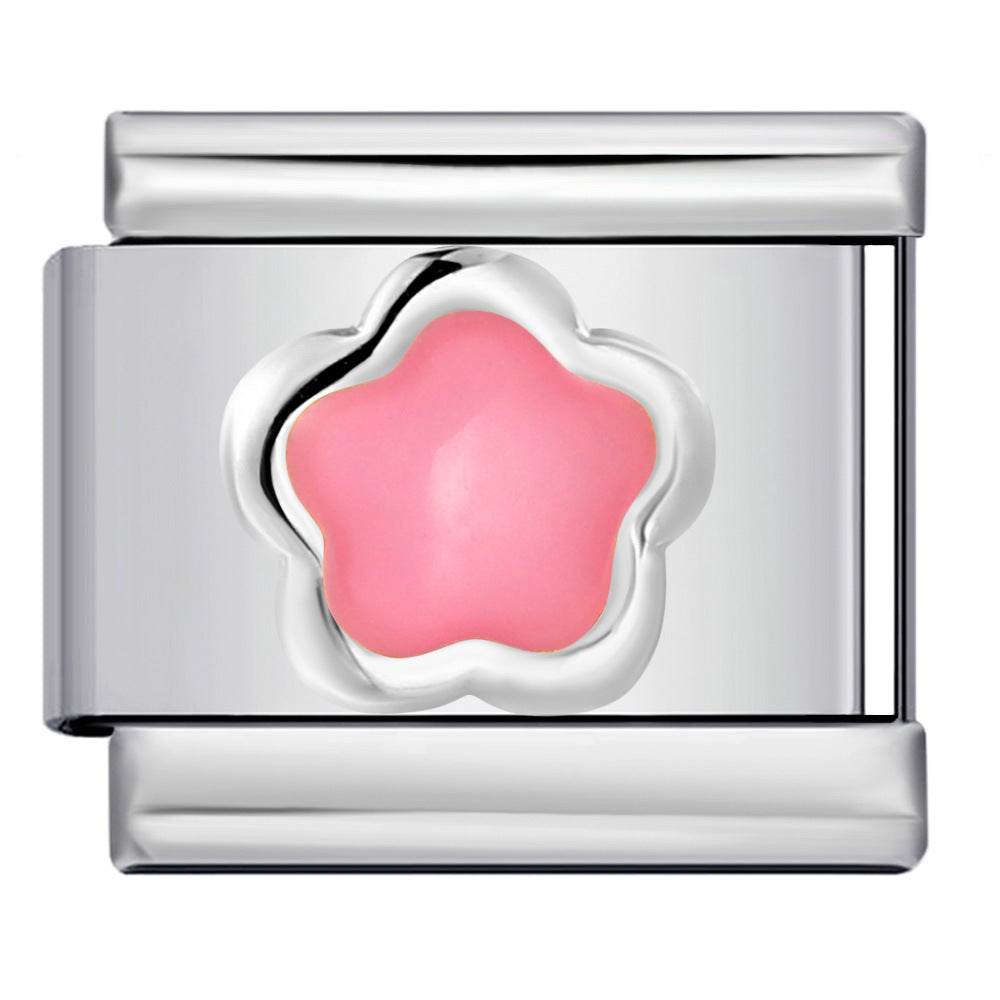 Wholesale Italian Charm Bracelet 9mm DIY Splicing Removable Flowers Stainless Steel Composable Bracelet