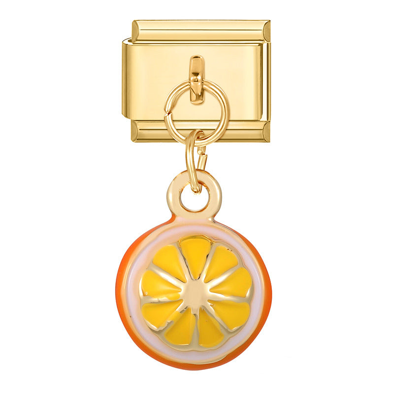 Wholesale 9mm Italian Charm Starter Bracelets DIY Fish and Fruit Pendant Stainless Steel Composable Bracelet