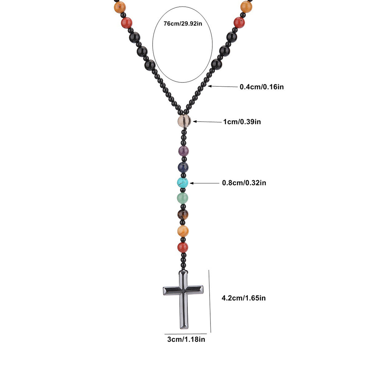 Wholesale Round Beads Colorful Natural Stone Necklace