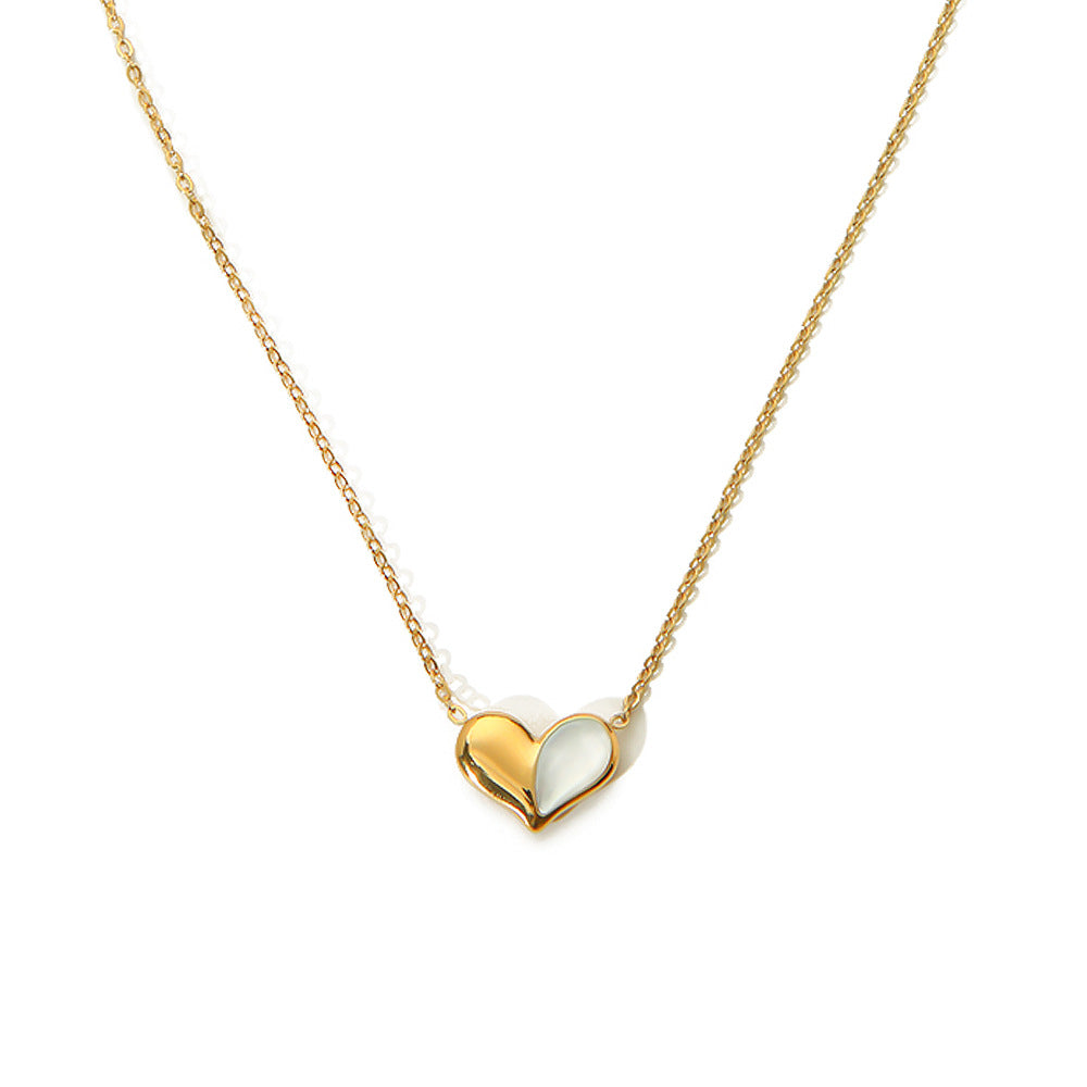 Wholesale  light luxury love heart necklace  stainless steel jewelry