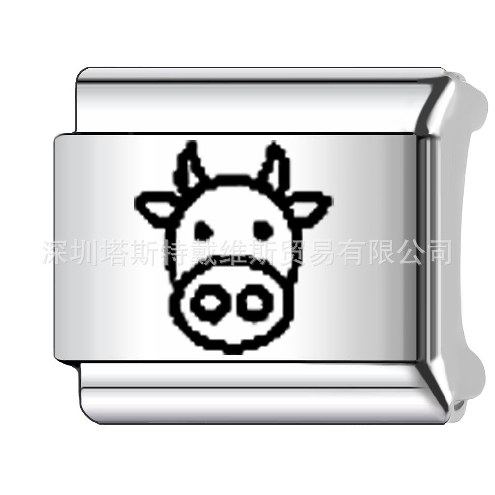 Wholesale 9mm Italian Charm Starter Bracelets DIY square Single Section Creative Stainless Steel Composable Bracelet