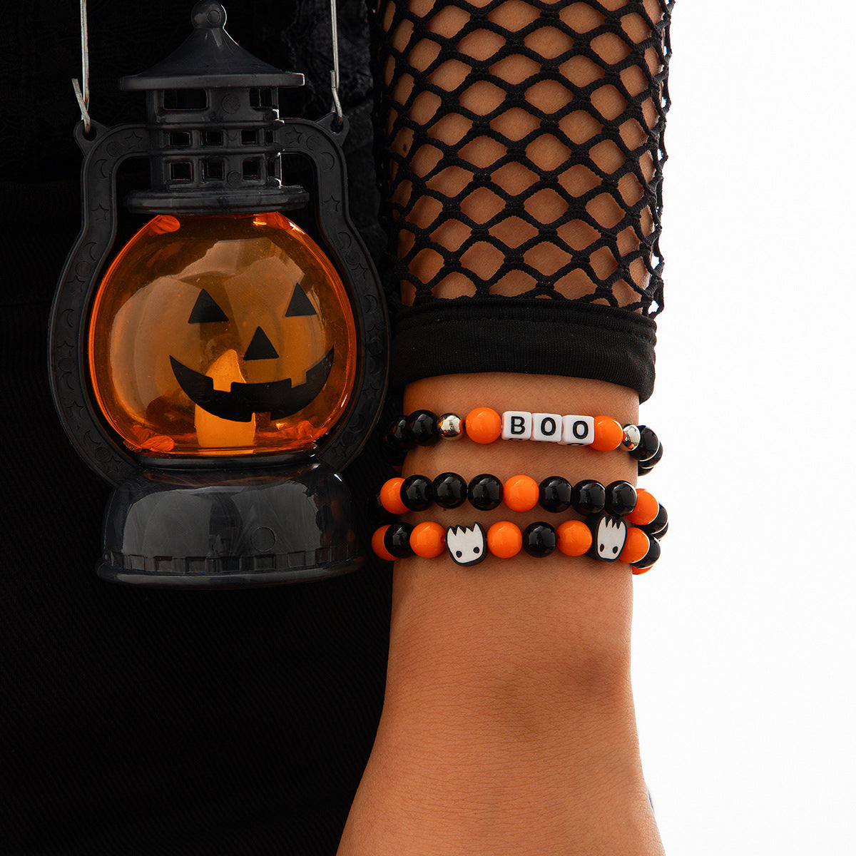Wholesale Halloween Pumpkin Multilayer Clay Bracelets Layered Bracelet Set ACC-BT-XueRou004
