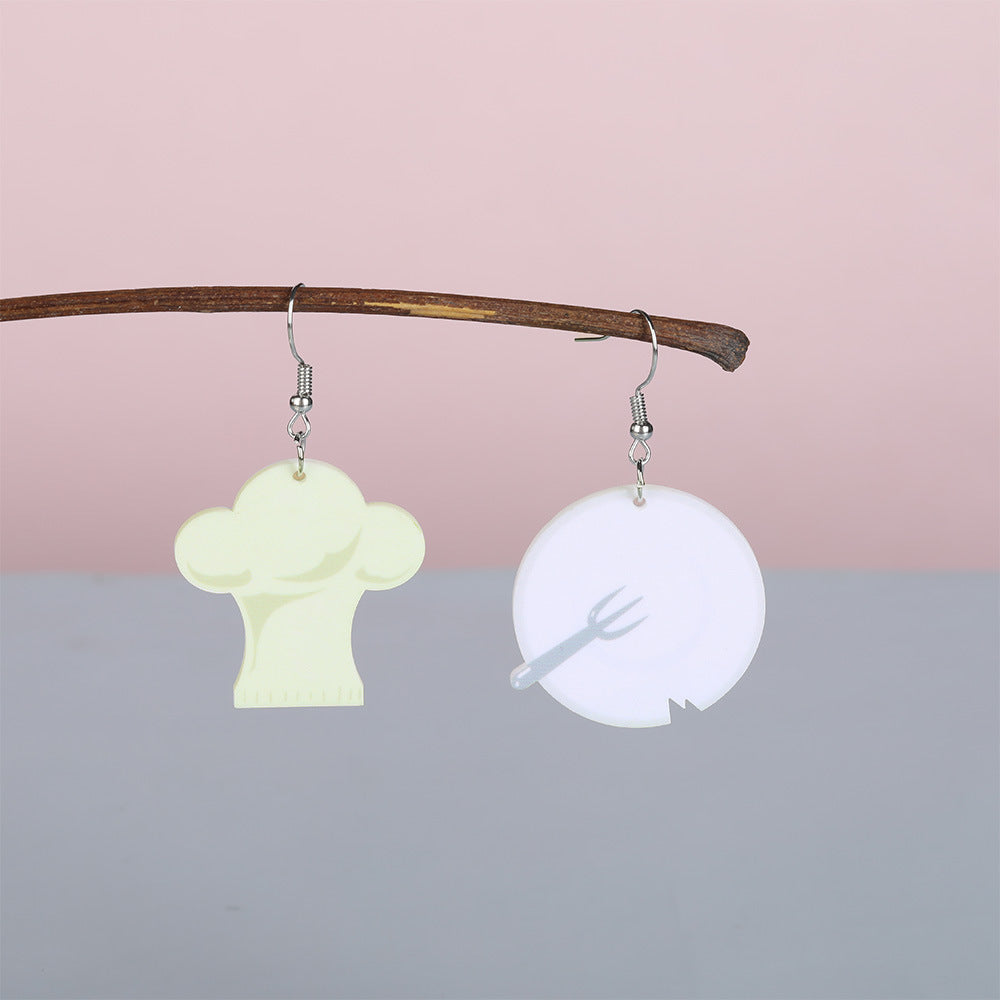 Wholesale  acrylic earrings  cartoon hamburger kitchen tableware modeling earrings