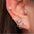 Wholesale cat claw star chain ear bone stud double earrings