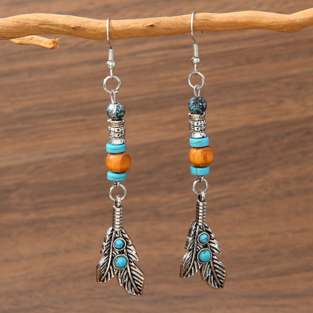 Wholesale Retro Bohemian Turquoise Western Style Earring