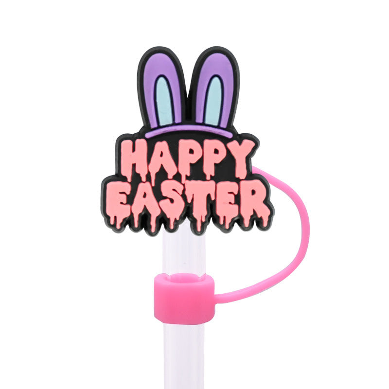 Wholesale Random 100pcs Easter Straw Cover 10MM Straw Tube Cap