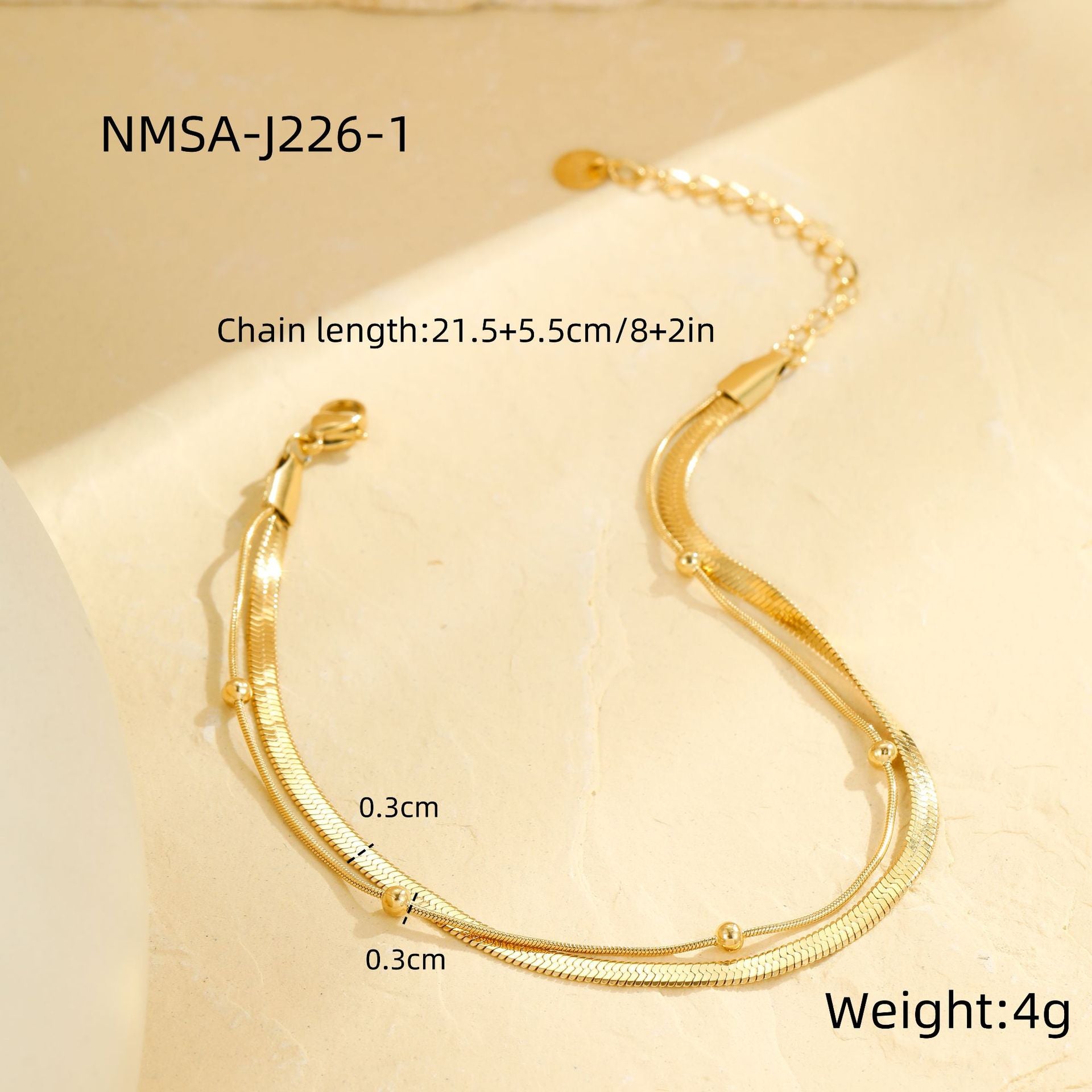 Wholesale Stainless steel beach metal multi-layer stacked anklet suit
