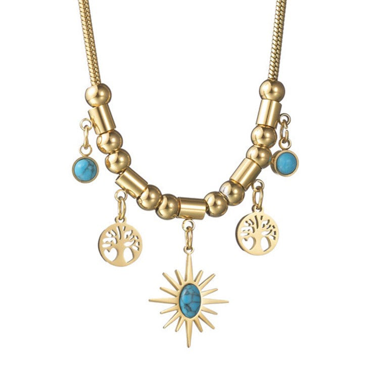 Wholesale Alloy Vintage Sunflower Necklace