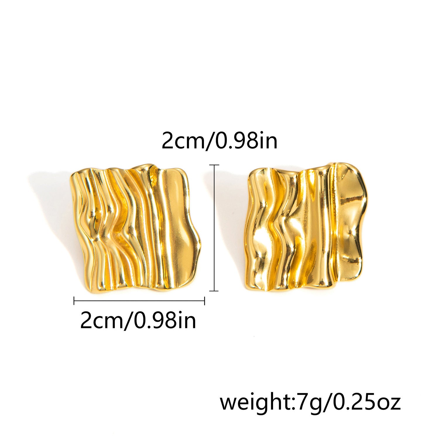 Wholesale Retro geometric earrings creative stainless steel round love pleated earrings