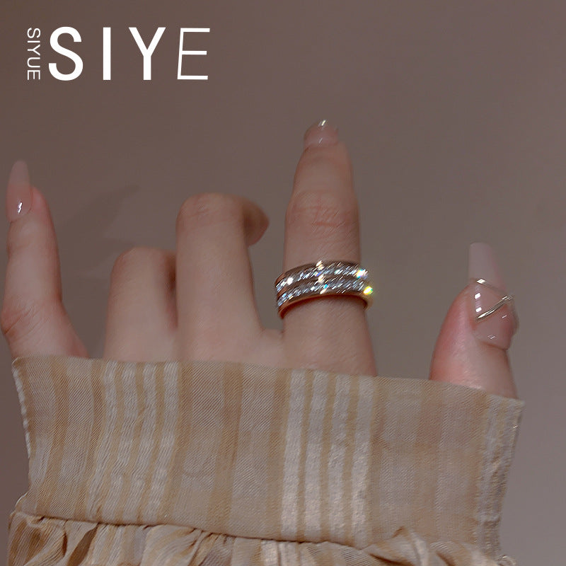 Wholesale Starry Sky Geometric Couple Ring Titanium Steel Trendy Fashion Accessory For Boutique Resale