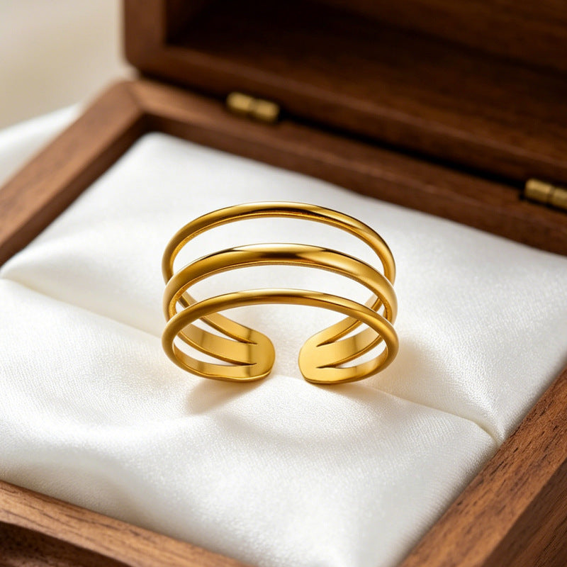 Wholesale Titanium Steel Vacuum Plated Stackable Rings Stylish Jewelry Accessory for Resale or Gift