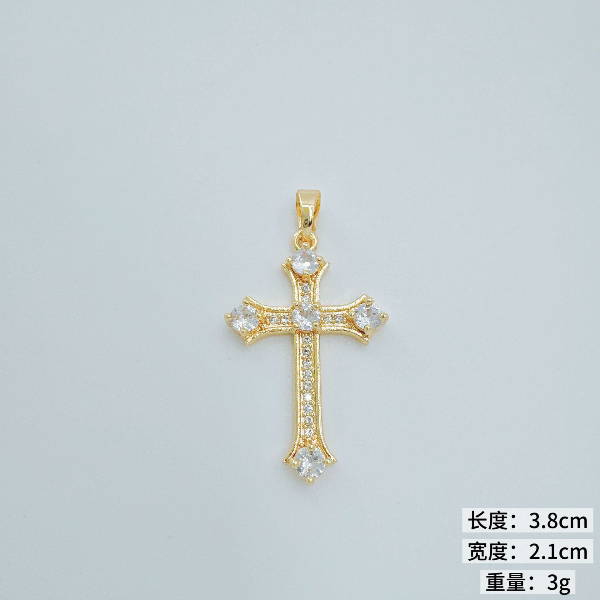 Wholesale Trendy Cross Pendant Necklace Copper Electroplate Jewelry Accessory