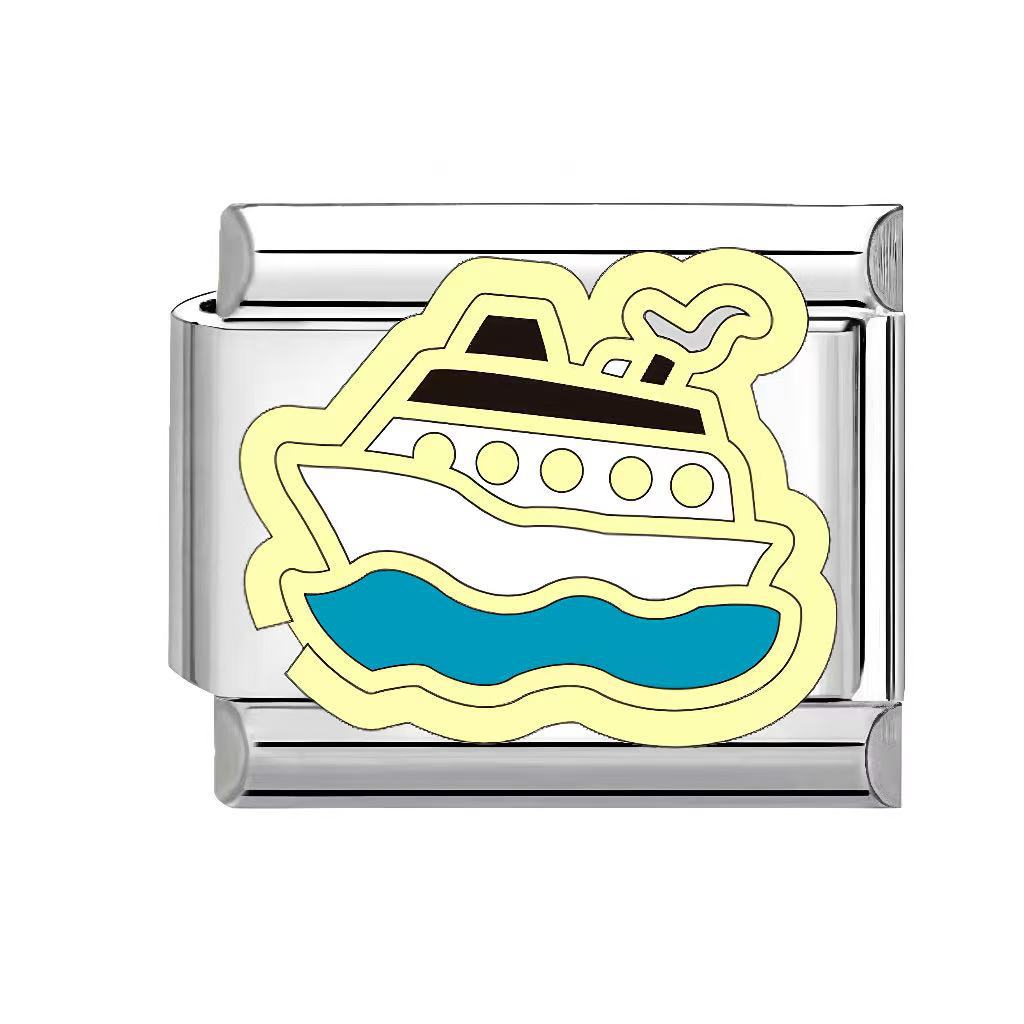 Wholesale Italian Charm Bracelet 9mm DIY Splicing travel   Creative Stainless Steel Composable Bracelet