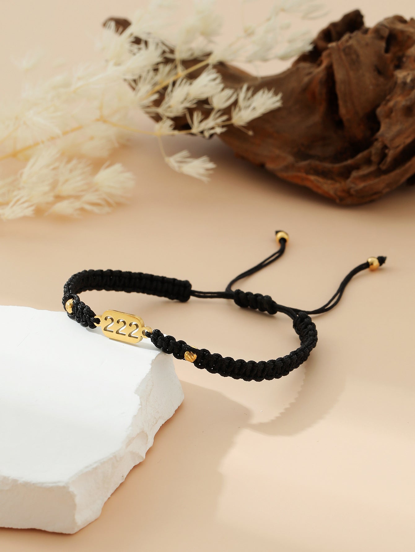 Wholesale hand-woven golden lucky number flat knot hand rope  bracelet