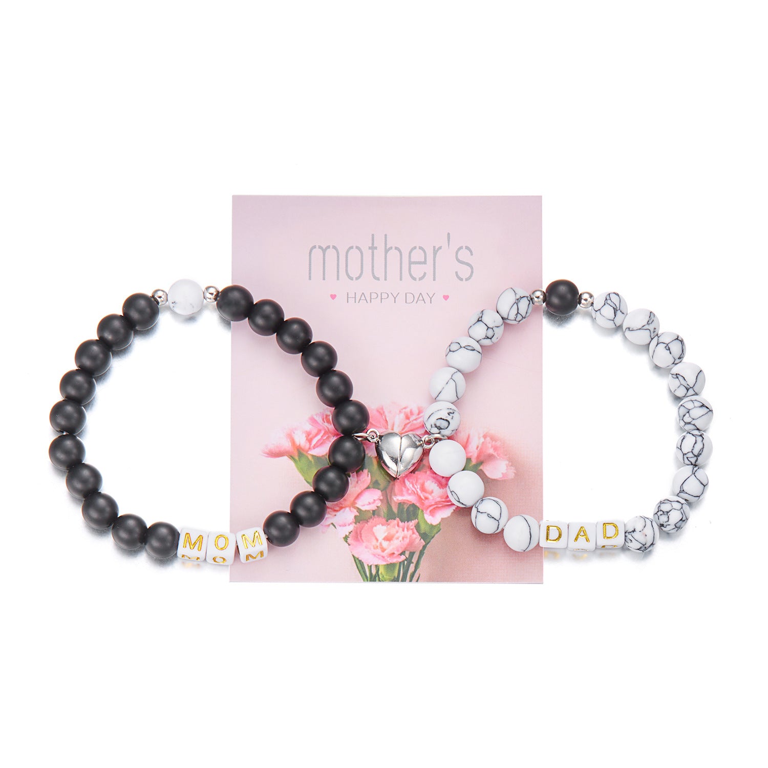 Wholesale Mother's Day Gift Hand-woven Natural Stone Card Bracelet