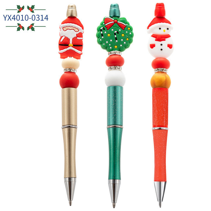 Wholesale Christmas beaded pen creative DIY  bead ballpoint pen