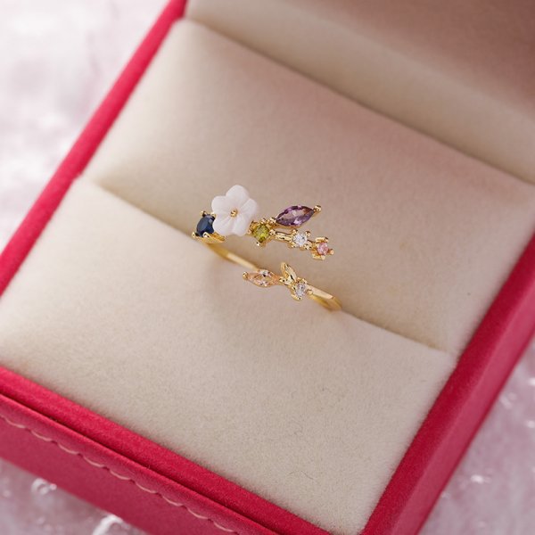 Wholesale  All-match Love Flower Opening Ring