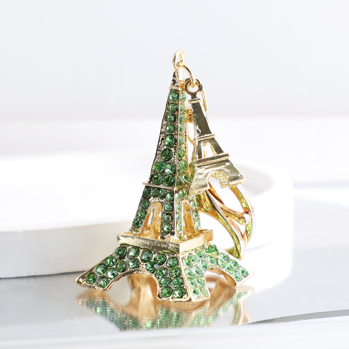 Wholesale Creative Rhinestone Paris Eiffel Tower Car Keychain