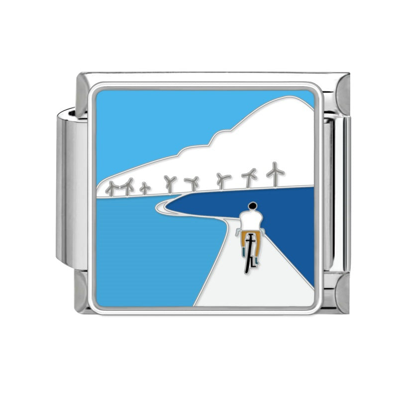 Wholesale 9mm Italian Charm Starter Bracelets DIY square Single Section Creative Stainless Steel Composable Bracelet