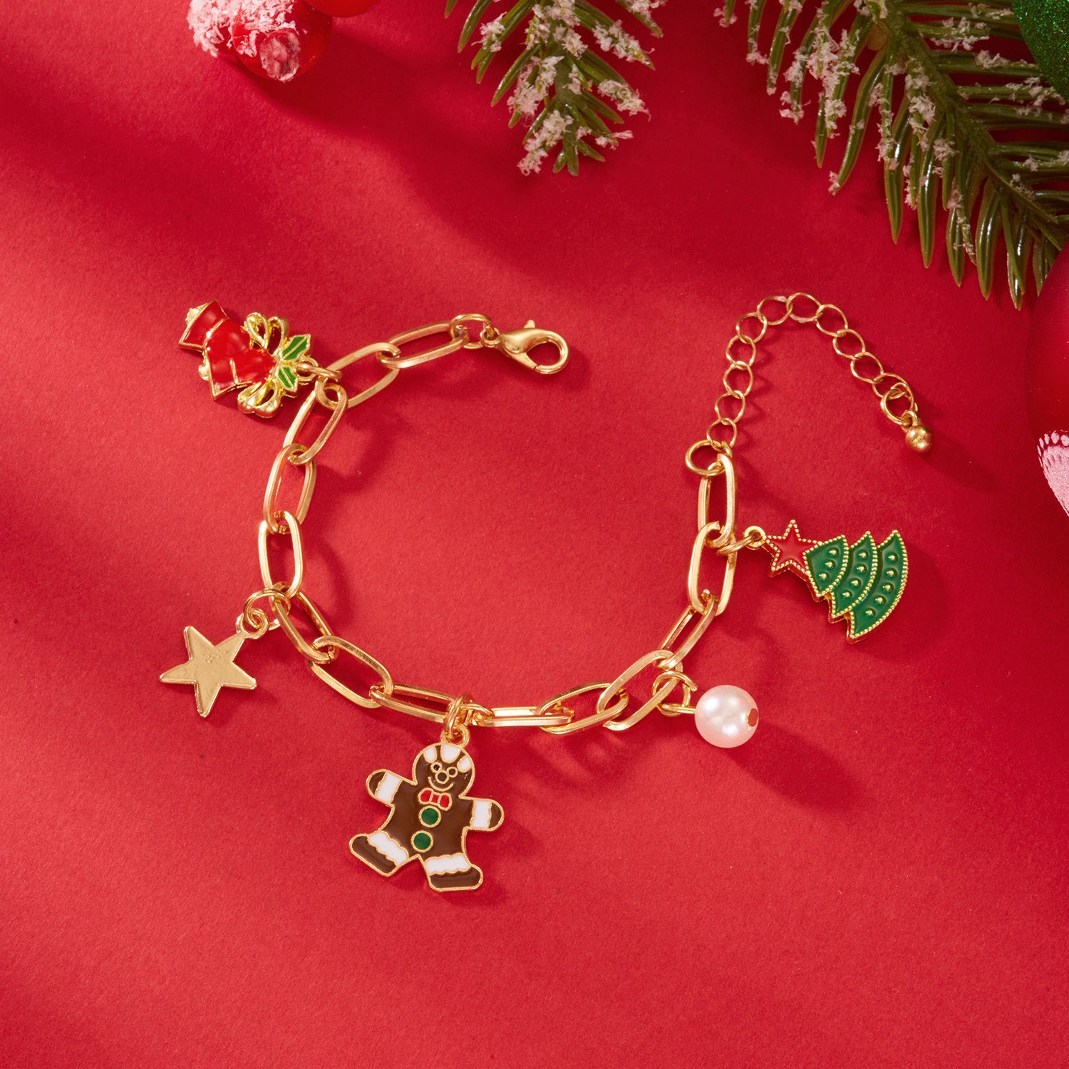 Wholesale Christmas Gingerbread Man Snowflake Multi-Accessory Candy Earrings Bracelet Necklace Set