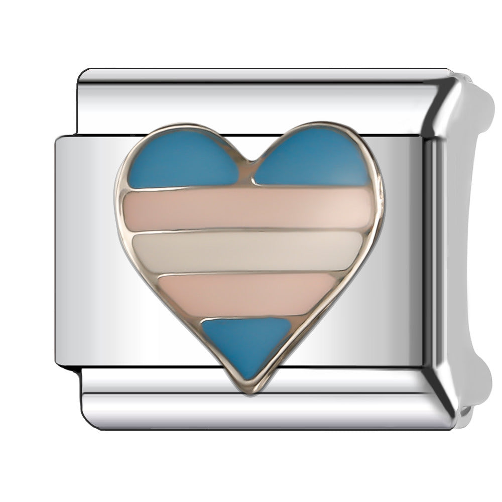 Wholesale Italian Charm Bracelet 9mm DIY Splicing Creative Pattern Stainless Steel Composable Bracelet