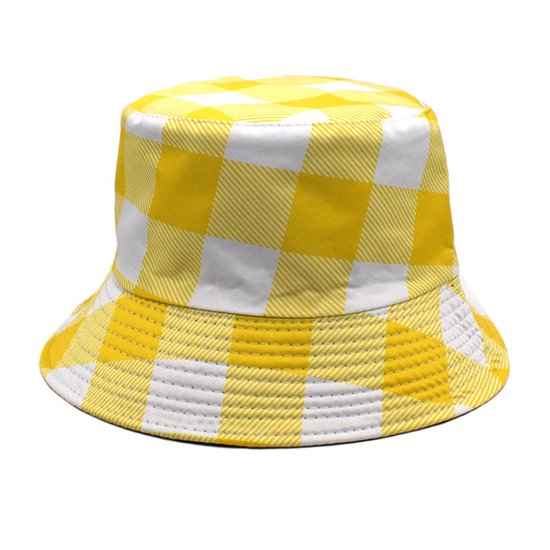 Wholesale Large Plaid Print Bucket Hat ACC-HT-ShunMa001