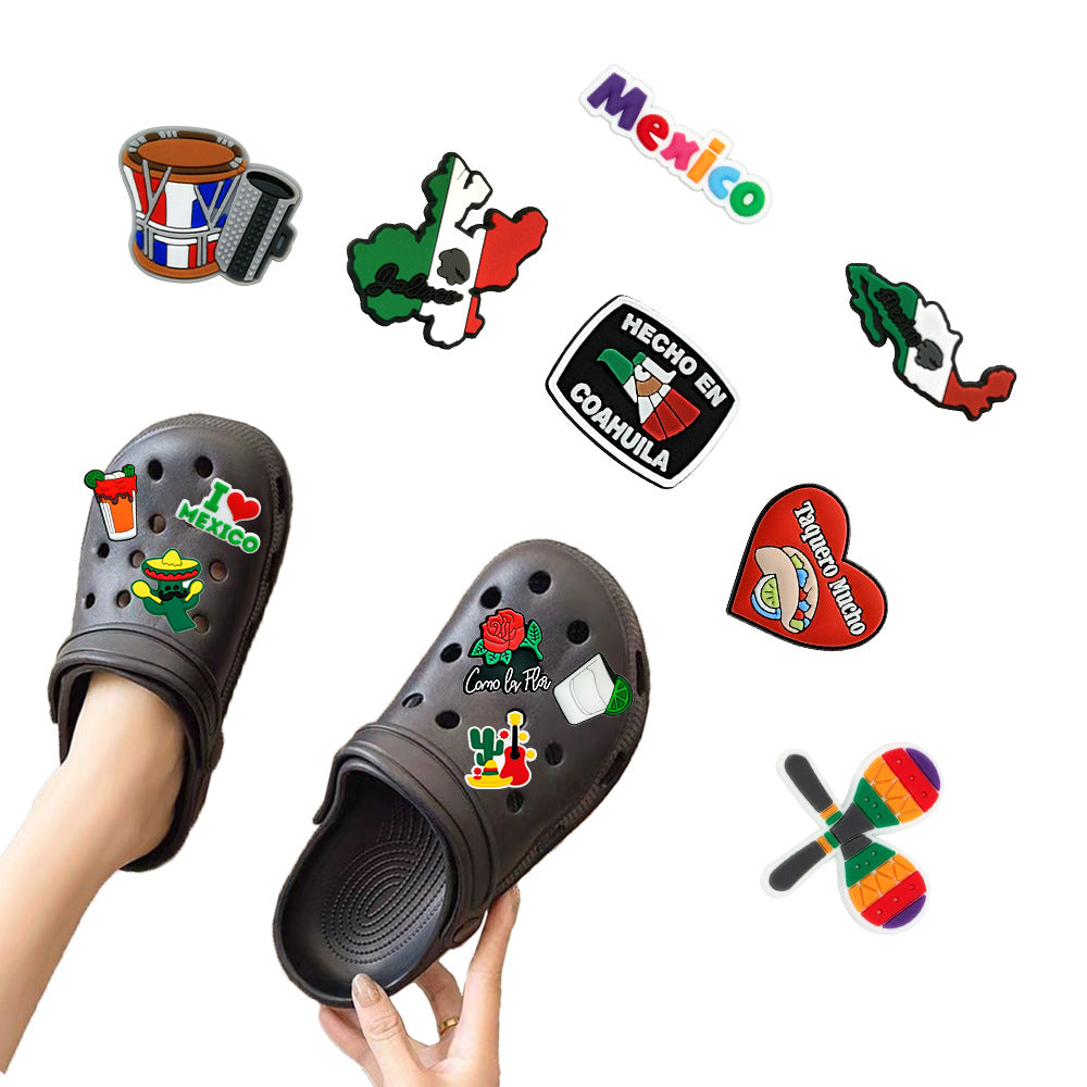 Wholesale Random 100pcs Mexican style Shoes Accessories Shoes Charms