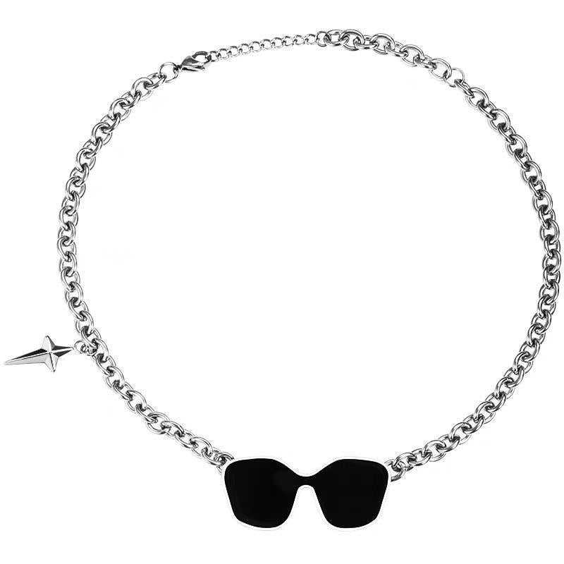 Wholesale Sunglasses Necklace Niche Punk Design Star