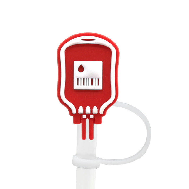 Wholesale 10pcs New Medical Dust Plug Cute Cartoon Straw Cover Straw Tube Cap ACC-SCR-YiBang003