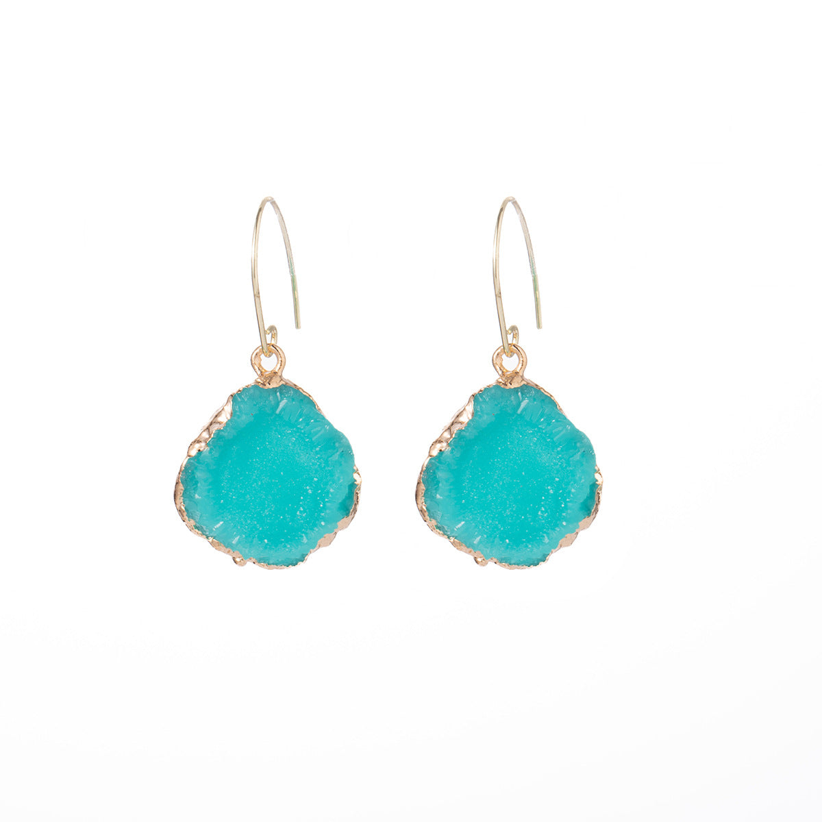 Wholesale Irregular geometric blue pendant earrings