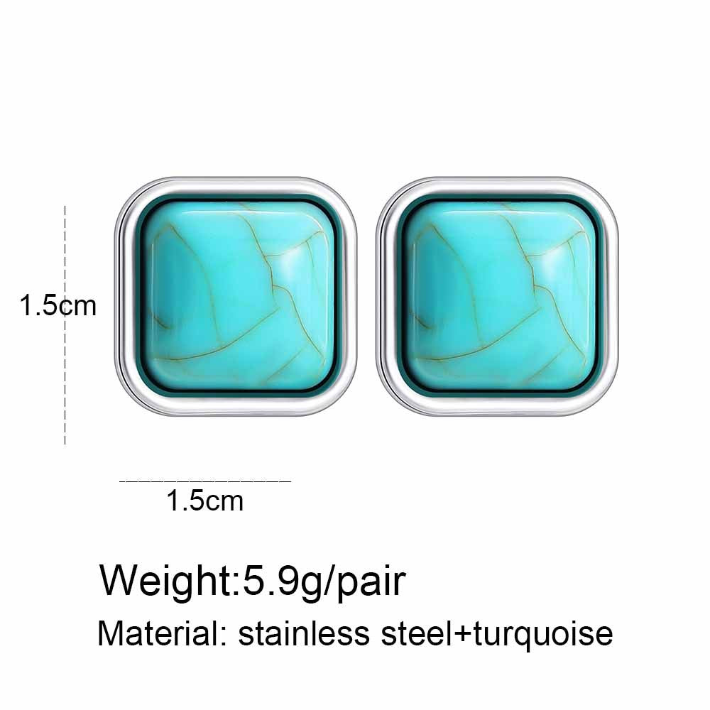 Wholesale Stainless Steel Vintage Turquoise Earrings ACC-ES-CY013