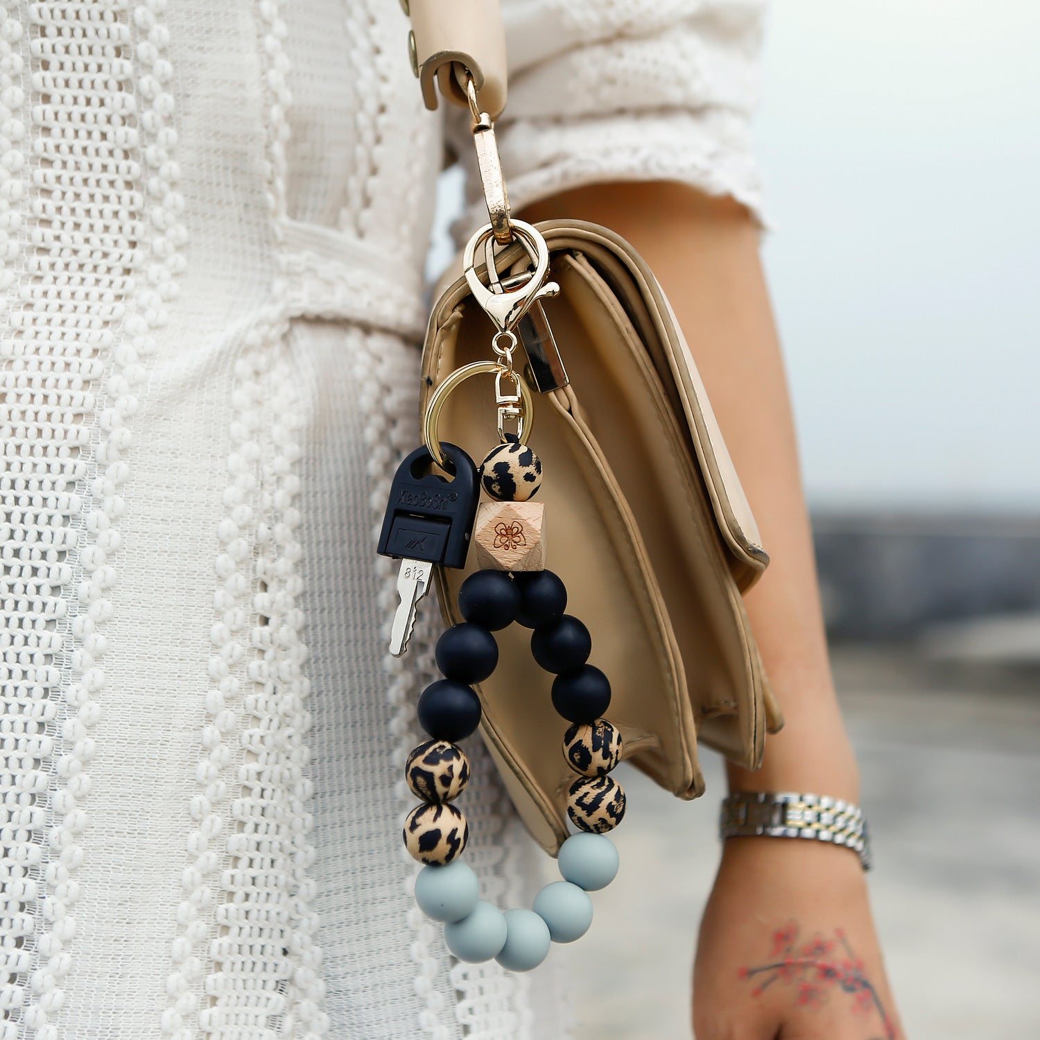 Wholesale Silicone Beads Butterfly Bracelet Bracelet Keychains Wristlet Keychain ACC-KC-Jinz005