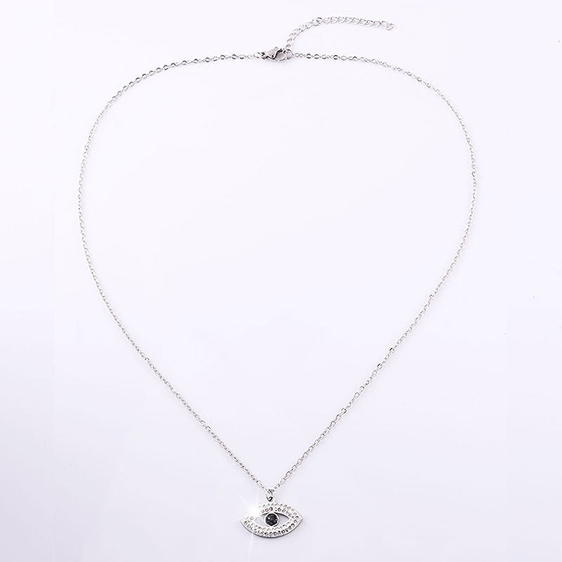 Wholesale Devil's Eye Necklace Pendant Clavicle Chain Titanium Steel Personality Diamond-encrusted  Light Luxury Necklaces