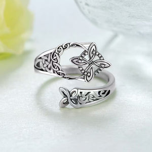 Wholesale Women S Retro Geometric Cross Hollow Flower Open Ring Antiqu