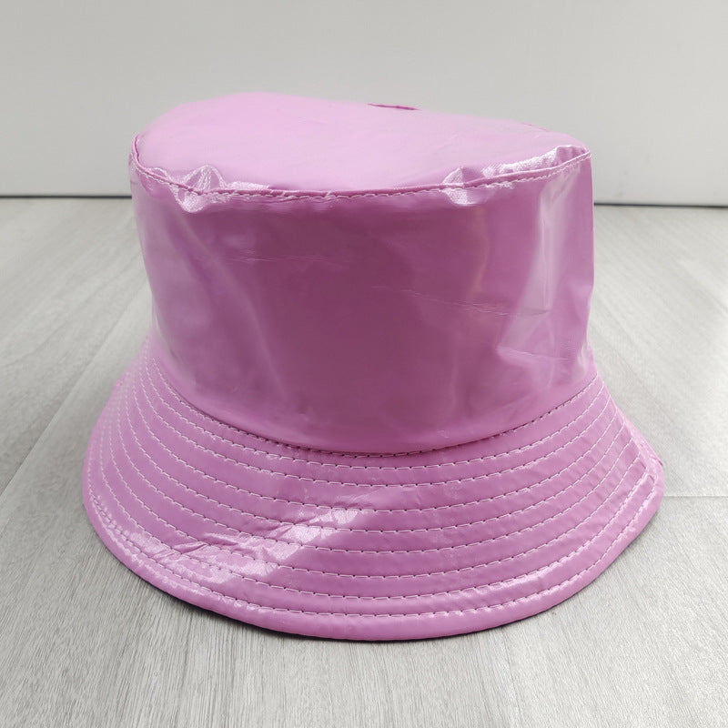 Wholesale  Leather Fisherman Hat Multicolor Trendy Sunscreen Waterproof Basin Hat Bucket Hat