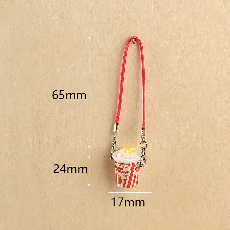 Wholesale Cute cartoon popcorn bucket keychain pendant doll accessories