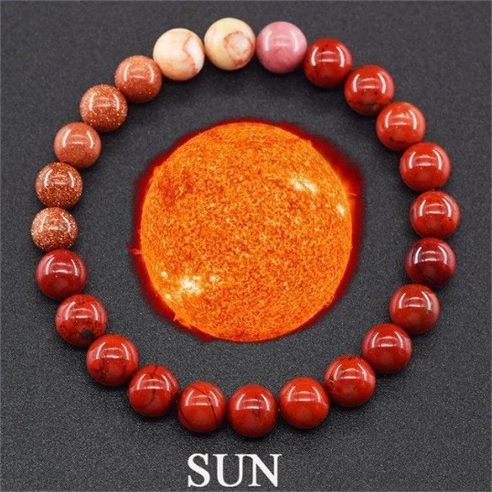 Wholesale  eight planets natural stone beaded bracelet