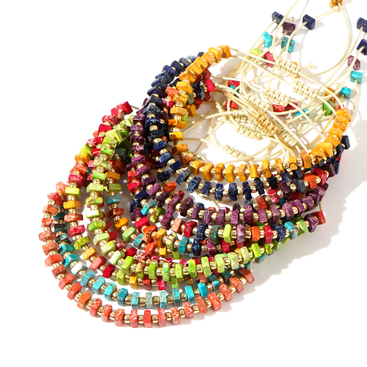 Wholesale Retro Gold Beads Color Emperor Stone  Bracelet