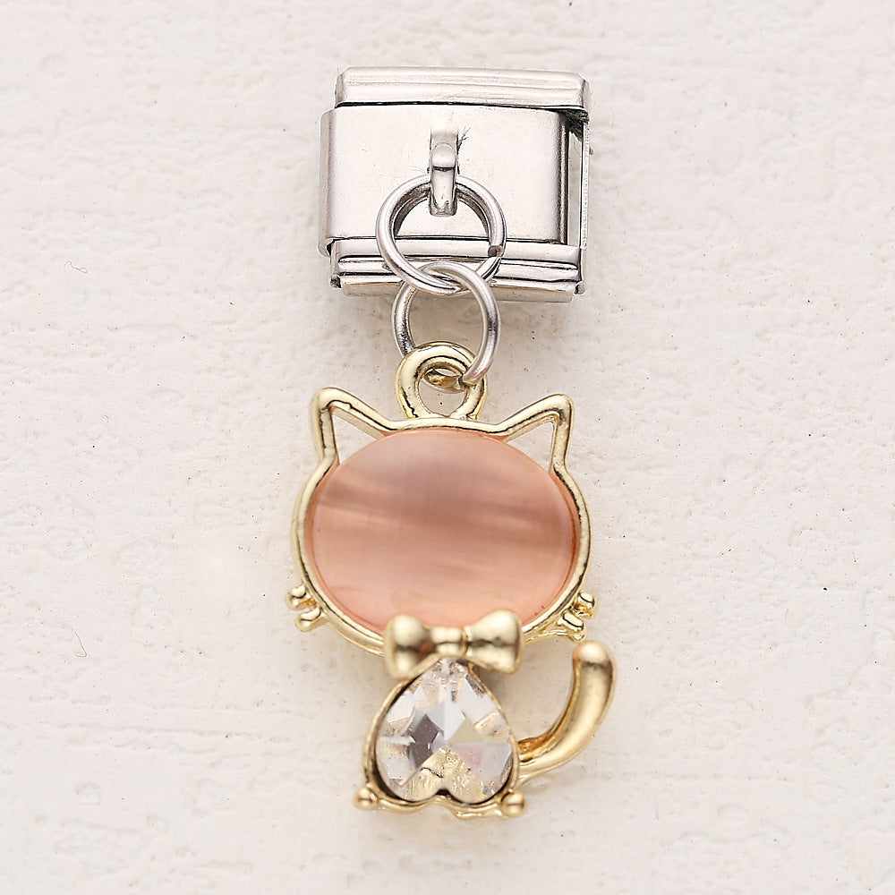 Wholesale 10pcs Italian Charm Bracelet 9mm DIY Splicing Cartoon Pendant Stainless Steel Composable Bracelet