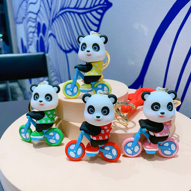 Wholesale Cartoon Cycling Panda PVC Keychain Cute Keychain ACC-KC-ShuoT015