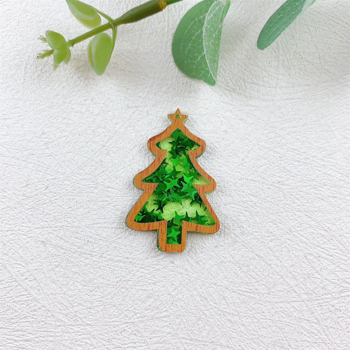 Wholesale 10pcs Acrylic Glitter Color Christmas  Pendant