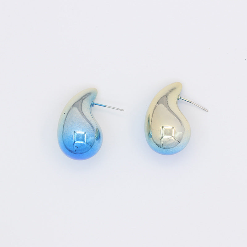 Wholesale  large water drop electroplated acrylic earrings