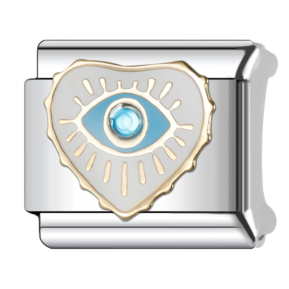 Wholesale Italian Charm Bracelet 9mm DIY Splicing Creative Eye Series Stainless Steel Composable Bracelet