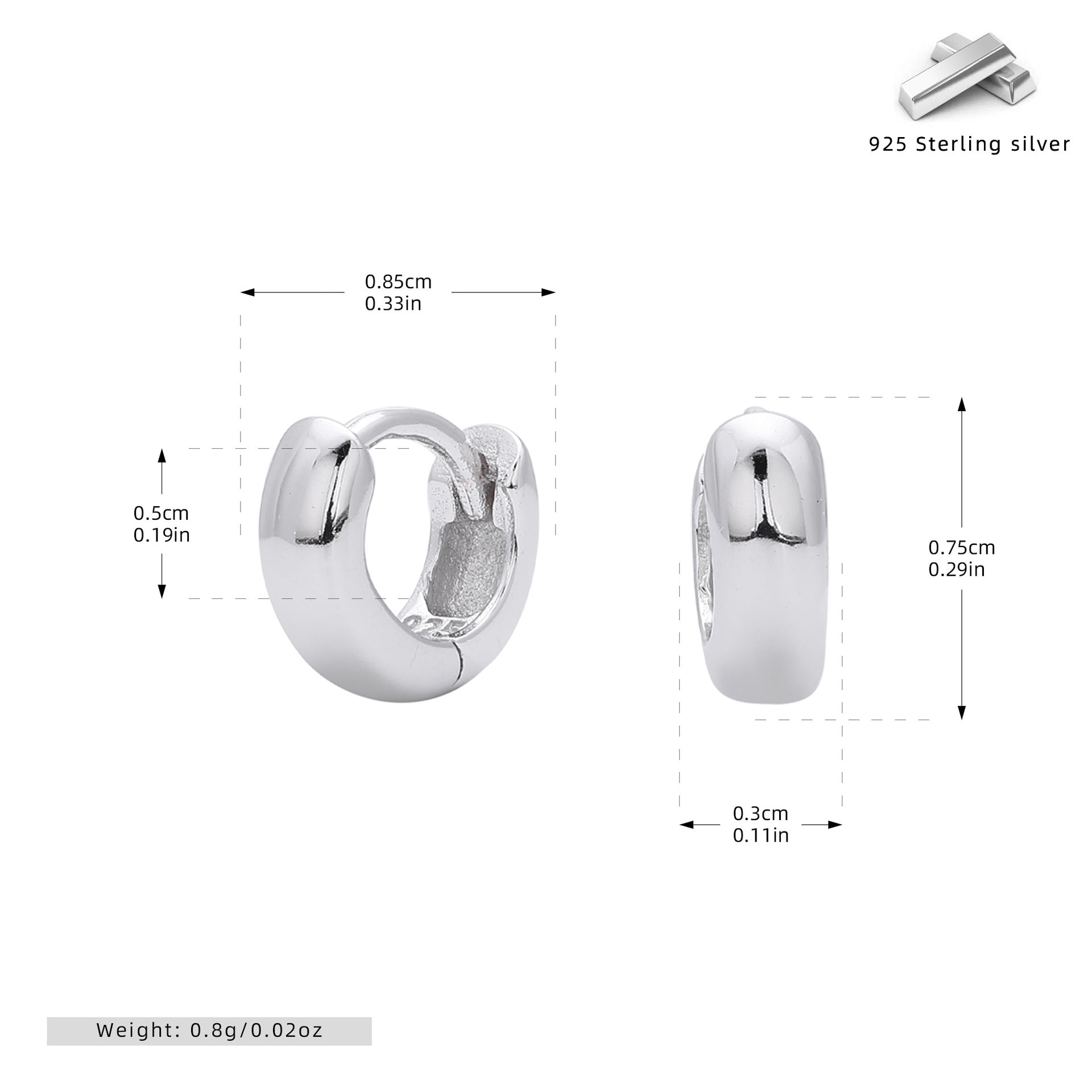 Wholesale  S925 Sterling Silve Light Luxury  Popular Simple Hollow Tube Earrings