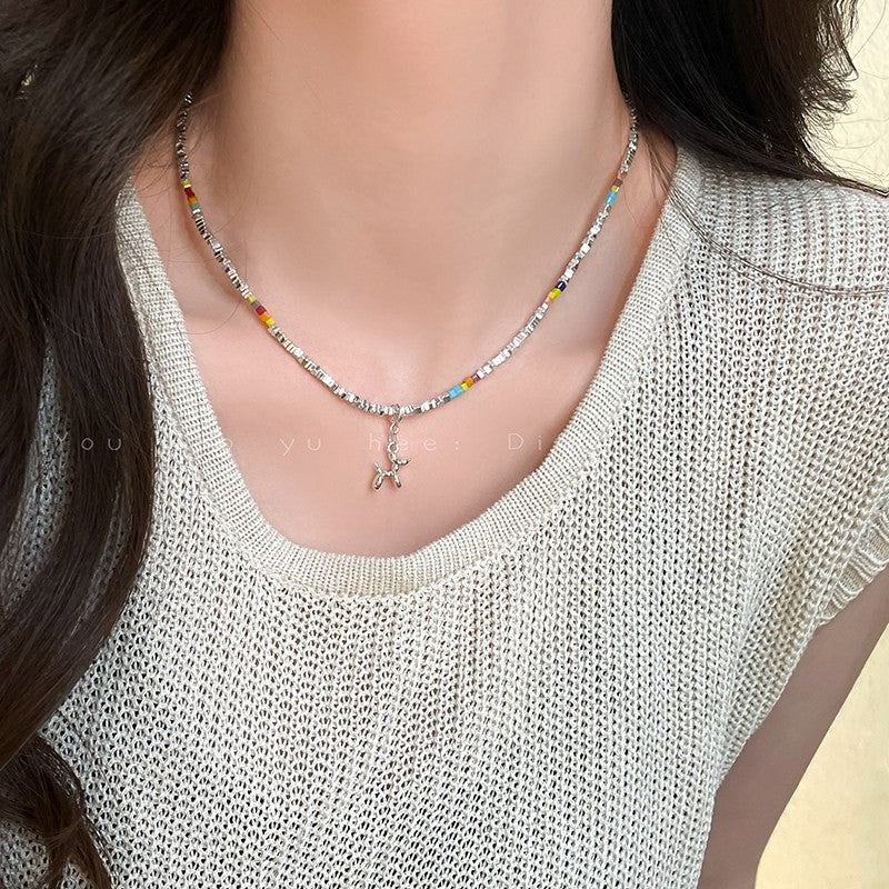 Wholesale Colorful Balloon Dog Pendant Necklace Women S Layering Jewelry Fashion Accessory Gift Boutique Resale